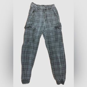 Plaid cargo joggers